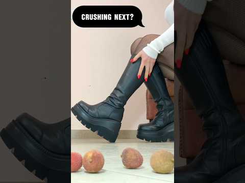 Pea’s Boots vs. Food! Oddly Satisfying Crushing! ASMR