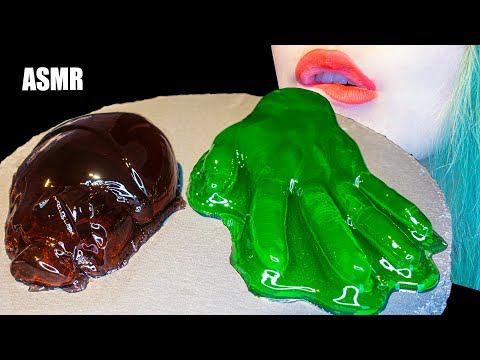 ASMR: SUPER WOBBLY HORSE HEART & GREEN HAND | Creepy Jello Candy 🎃 ~ Relaxing [No Talking|V] 😻