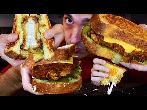 HUGE 2x JAPANESE FRIED CHEESE KATSU SANDO 揚げチーズ とんかつ サンドイッチ * ASMR NO TALKING * | NOMNOMSAMMIEBOY