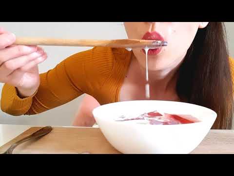 ASMR - Eating Jelly in Milk | No Talking | Lady M. ASMR
