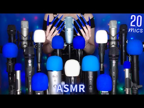 ASMR Mic Scratching - Brain Scratching with 20 DIFFERENT MICS🎤 & CLAWS! 😮 No Talking for Sleep - 4K