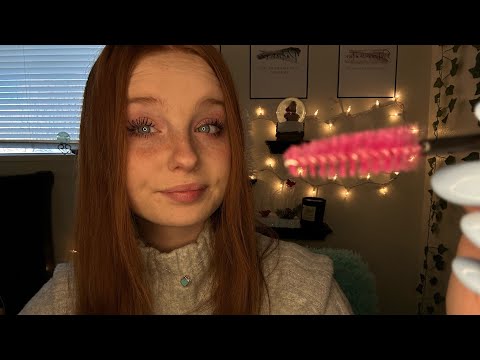 ASMR Popular Girl Does Your Eyebrows | Plucking + Brushing ♡