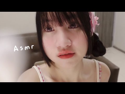 asmr cleaning your face 🌙🐰 with new camera { layered sound }