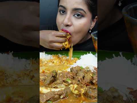 ASMR Eating Spicy Mutton Curry,Whole Chicken Curry,Murgir Lal,Egg,Rice Big Bites ASMR Eating Mukbang