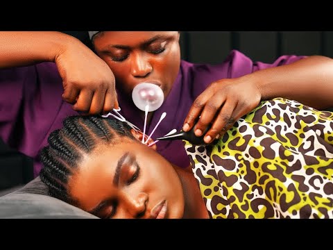 ASMR ✨DETAILED Ear Cleaning, Nitpicking, and Relaxing Neck Massage For Deep Sleep. Whisper and gum.