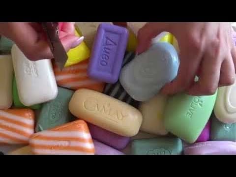 Dry Soap carving ASMR/ Semi dry soap/relaxing sounds/ Satisfaction ASMR video/Cutting soap