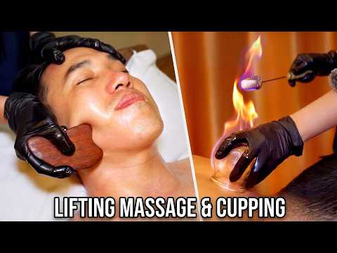 ASMR Relaxing Facial Lifting Massage and Mark Free Cupping for Deep Sleep