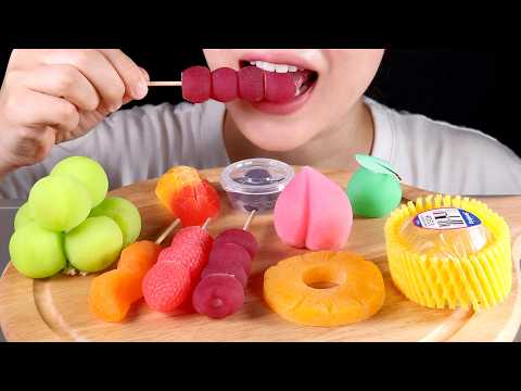 ASMR Handmade Fruit Gummy Candy Jelly | Satisfying Eating Sounds Mukbang (SUB)