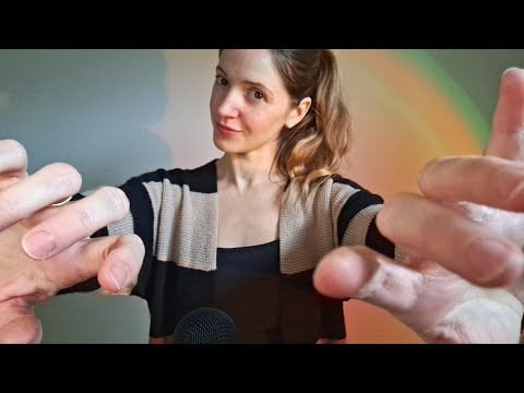 ASMR pure hand sounds, gentle whispering + tongue clicking - english + german, and no talking loop