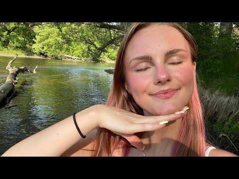ASMR at the River - lofi up close whispers, tapping, nature sounds, partially soft-spoken