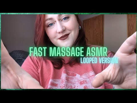 ASMR Fast and Aggressive Massage 🖤 💤  Neck, Arms and Shoulder Massage- Looped w/ Music or Rain