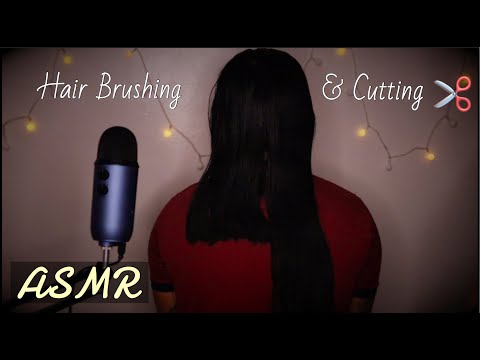 ASMR Hair brushing & Cutting ✂️ sounds