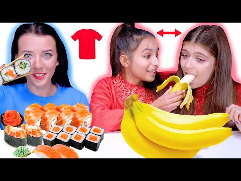 ONE T-SHIRT ASMR FOOD CHALLENGE | MUKBANG BY LILIBU