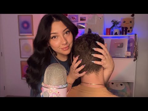 ASMR head scratching & hair brushing personal attention on my boyfriend 💗