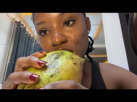 ASMR| Eating a Mango as Big as my Head (big mango eating)