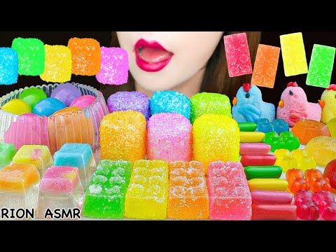 【ASMR】SUGAR COVERED MARSHMALLOW,FRUITS JELLY,RAINBOW DANGO MUKBANG 먹방 EATING SOUNDS NO TALKING