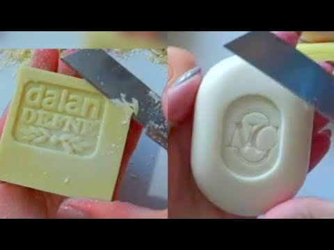 Dry Soap carving ASMR\ relaxing sounds\ No talking. Satisfying ASMR video\ Cutting soap