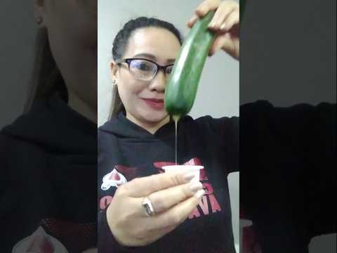 EATING ZUCCHINI WITH SYRUP # #everyone #mukbang #shortsfeed #crazylady