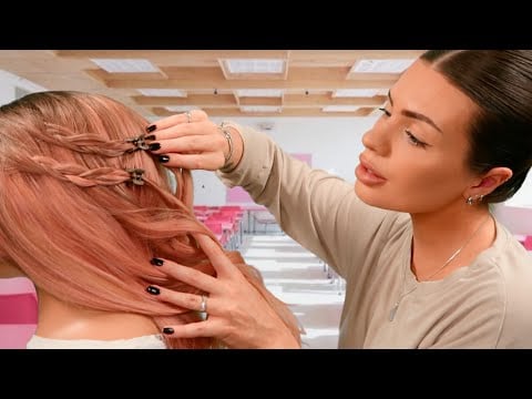 ASMR girl plays with your hair during a school exam 💕 (hair brushing, hair play, roleplay)