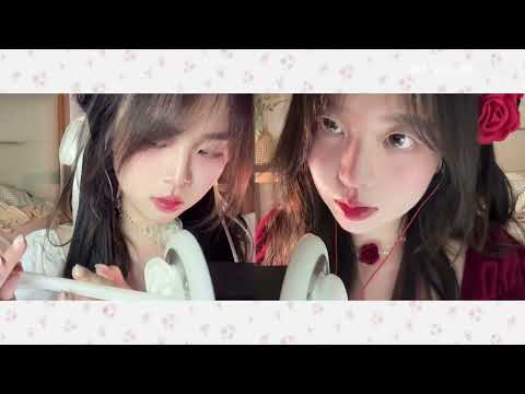 ASMR-Comfortable twins clean their ears and use a variety of tools to pull out their ears