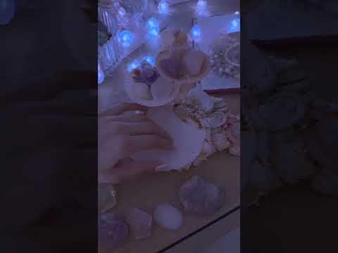 Let’s set up my crystal display together on a full moon ♡☽ #asmr #crystals #mermaid #fairy