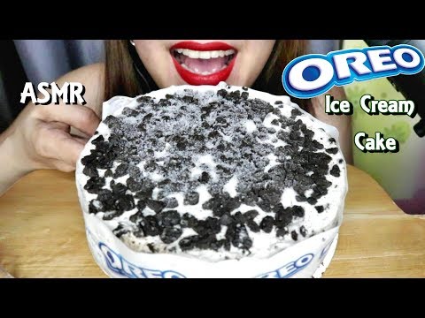 ASMR Oreo Ice Cream Cake Eating Sounds No Talking