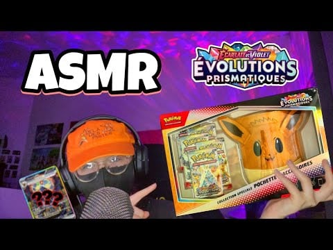 ASMR • JE PACK UNE CARTE INCROYABLE : OUVERTURE COFFRET EVOLI ÉVOLUTION PRISMATIQUE POKEMON ! 😴💤