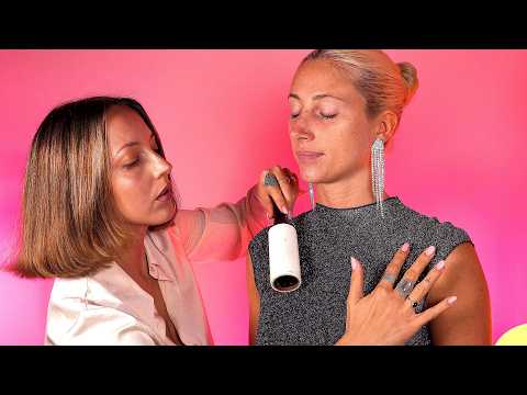 over 2 hours of ASMR clothes adjusting soft spoken and lint rolling for perfectly styled outfits ✨