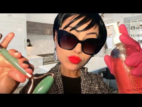 1 Minute ASMR~ Kris Jenner does your skincare fast & aggressive (girl boss tingles) 💄