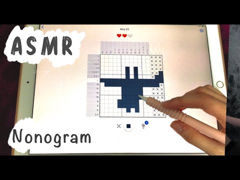 ASMR - Let's solve a few NonoGrams on my iPad - Whispering - Clicky Sounds & Lots of Counting