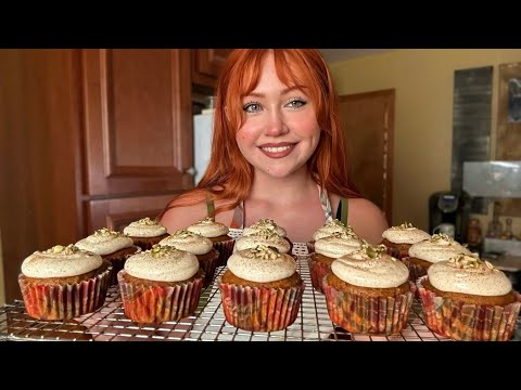 ASMR Baking Pumpkin Cupcakes (Close Whispered Voiceover)