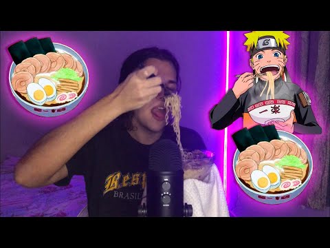 ASMR comendo LÁMEN DO NARUTO 🍜