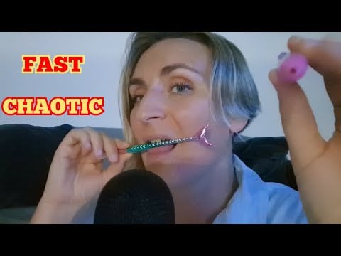 ASMR FAST Noms and Nibbling with Pen and Brush | Chaotic Mouth Sounds for Relaxation #asmr #lofi