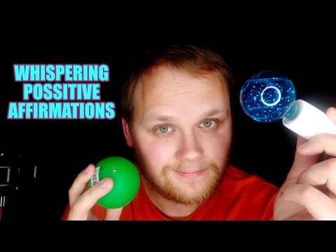 Whispering ❤️ positive affirmations ❤️ and tapping on objects [ASMR for sleep and relax]
