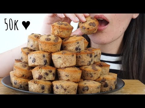 ASMR Eating Sounds: 50 Mini Muffins for 50K Subscribers ~ How Many Can I eat? (No Talking)