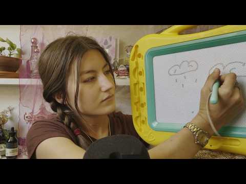 ASMR that feels like a sleepover (doll head, drawing board, fake phone toys)