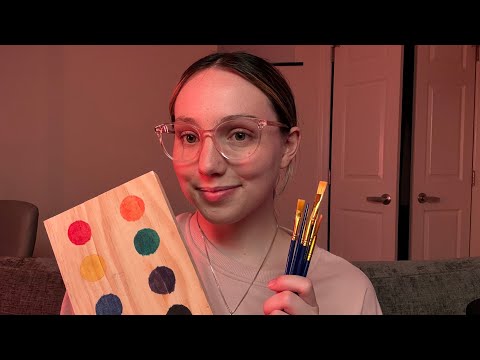 Painting your face for Halloween 🎃 (wooden sounds, brushing, personal attention)
