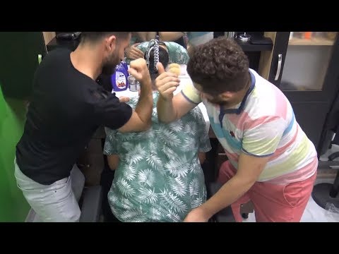 ASMR turkish barber = HARD MASSAGE  = EAR BURN=NECK CRACK= head , arm , back , ear , face massage