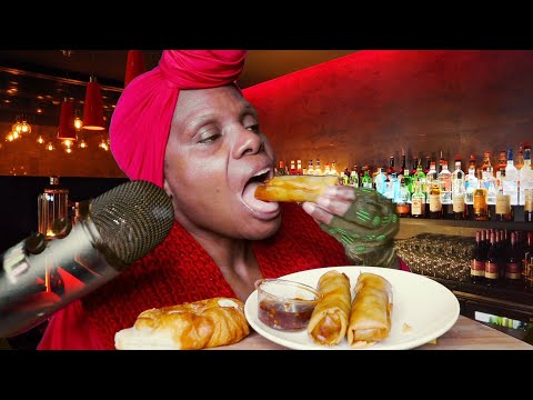 Spicy Hot Heated EggRolls ASMR Eating Sounds