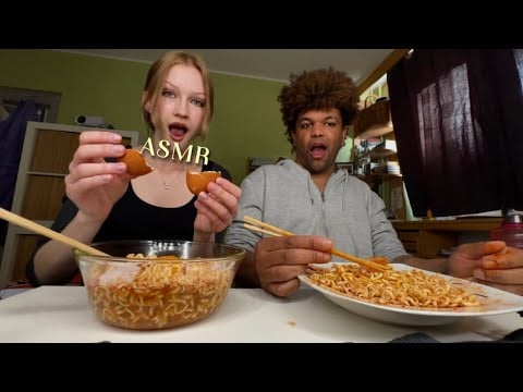 Buldak ramen ASMR | hot spicy chicken ramen | first time trying buldak