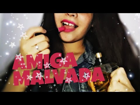 ASMR ROLEPLAY: Amiga malvada te maquiando pra sair + Sons de boca.