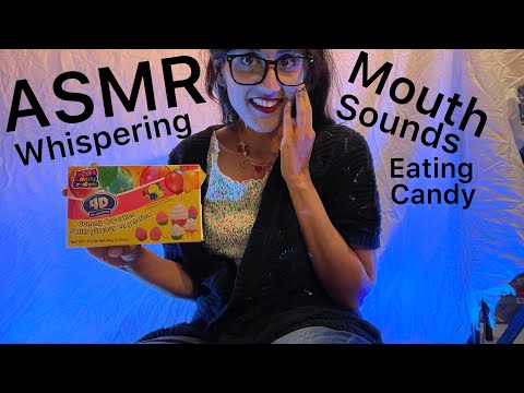 ASMR Eating Candy  (Mouth Sounds) 🖤Whispering 👄🍬