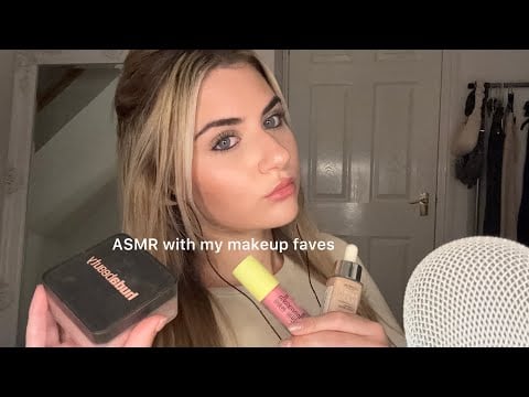 ASMR with my makeup faves (lid sounds, tapping, liquid sounds etc)