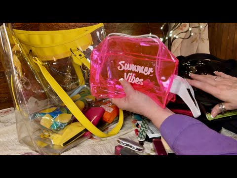 Purse Rummage! (Whispered version) Vinyl bags and heavy plastic plus organization.