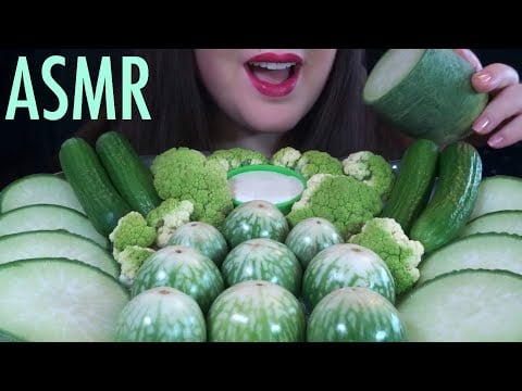 HEALTHY EATING ASMR Raw Veggie Platter [Thai Eggplant, Radish, Cauliflower, Cucumber] CRUNCHY Sounds