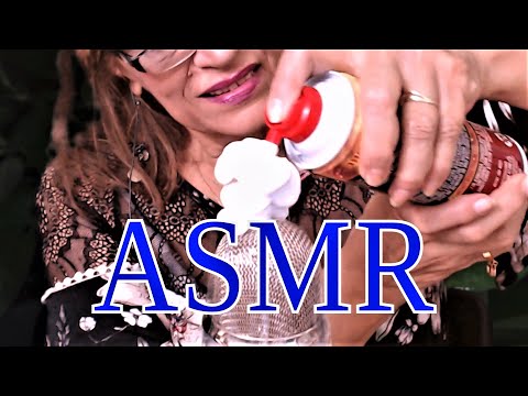 ASMR ESPUMA DE AFEITAR EN EL MICROFONO🥱SHAVING CREAM ON MIC🌻CRINKLES