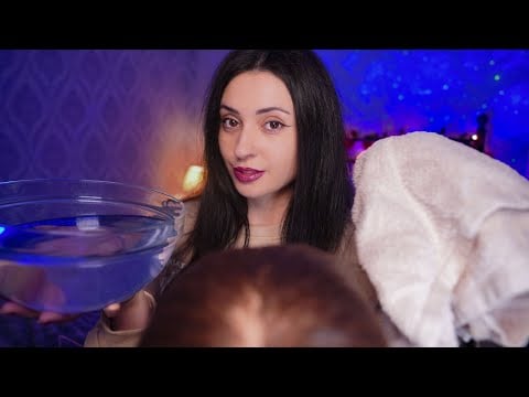 ASMR Baño relajante de cabeza 🧖🏻‍♀️ Te lavo el pelo despacito