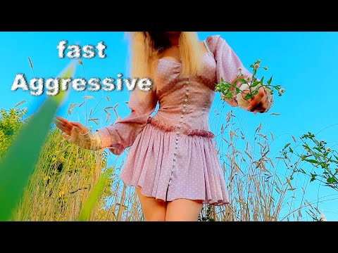 ASMR Fast Aggressive Visual Triggers, Hand Movements, Nail Tapping | Lofi Outside