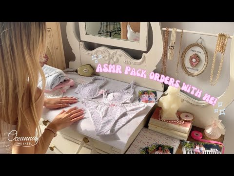 ASMR Pack Orders With Me For My Clothing Brand! 🦢🎀