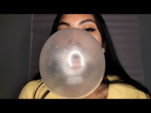 ASMR Bubblegum , Blowing Big Bubbles , Bubble In A Bubble , Chewing Sounds
